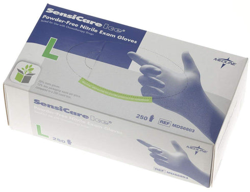 Sensicare Ice Nitrile Exam Gloves, Powder-Free, Blue, X-Large, 230/Box