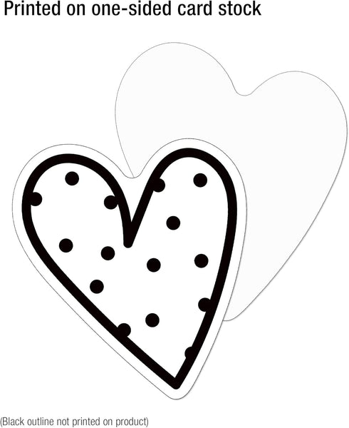 Carson Dellosa Kind Vibes 36-Piece Heart Bulletin Board Cutouts, Bright Neon and Black & White Heart Cutouts for