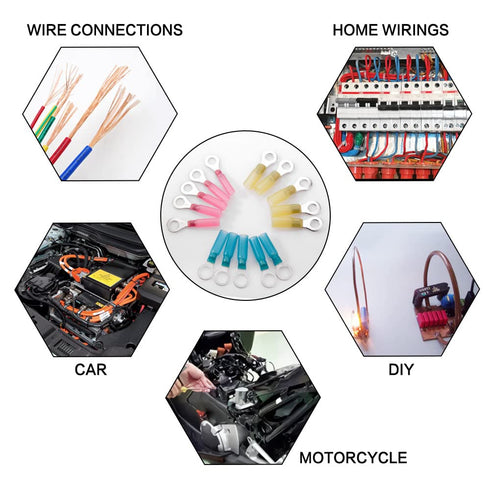 220PCS Heat Shrink Wire Connectors Kit, Waterproof Insulated Electrical Terminals for Automotive
