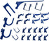 Wall Control KT-200-DLX Blue Slotted Metal Pegboard Hook Kit, Deluxe Assortment for Storage & Organization, 50 lbs