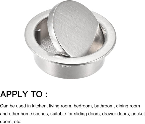 Circular Flush Pull Handle, 1Pcs 34mm/1.34" Zinc Alloy Recessed Handle with Screws for Drawer Sliding Doors