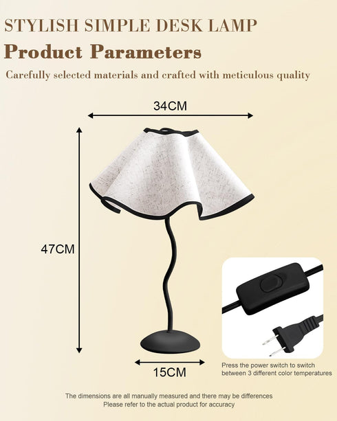 3 Bedside Table Lamp, Color Temperatures Petals Desk Lamp Decorative Modern Table Lamps with Lampshade Nightstand Lamp