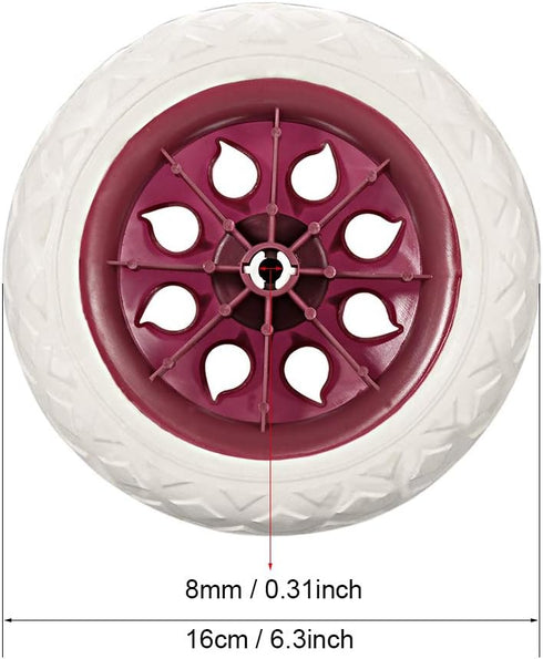 6.5 Inch 2pcs 22Lbs uxcell Shopping Cart Wheel Replacement Dia Rubber Foaming Wind Red (Load Capacity Each)