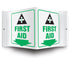 Accuform PSP605 3D Projection Sign, "First AID (Arrow Down)", 6" x 5" Panel, Green/Black on White