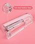 Clear Acrylic Stapler, Elegant Modern Desktop Stapler for Home, Office, or School, Pink