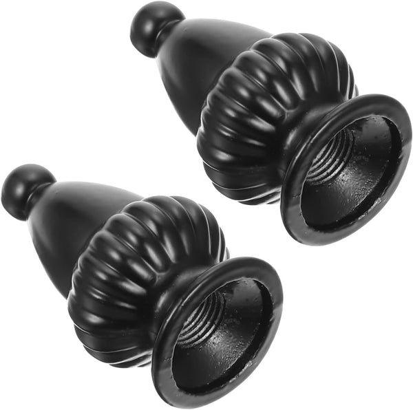 Uonlytech 2pcs Decorative Lamp Finial Knob Elegant Black Aluminum Lampshade Accessory Compatible with