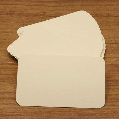 Penta Angel 100 Pcs Mini Blank Gift Notes Cards, DIY Craft Small Business Message Cards (Beige)