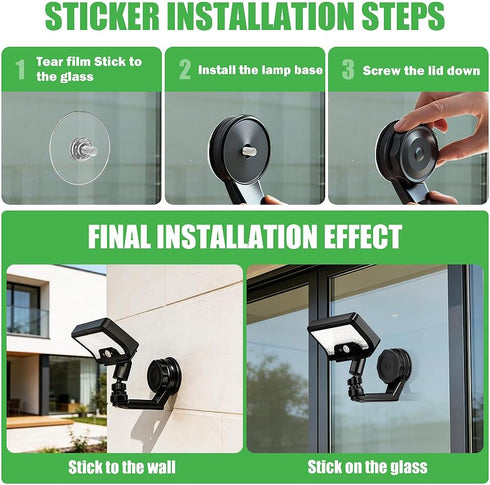 2-in-1 600LM 3 IP65 1500mAh, Solar Motion Sensor Light, Magnetic & Adhesive Mount, Bright, Modes, Waterproof