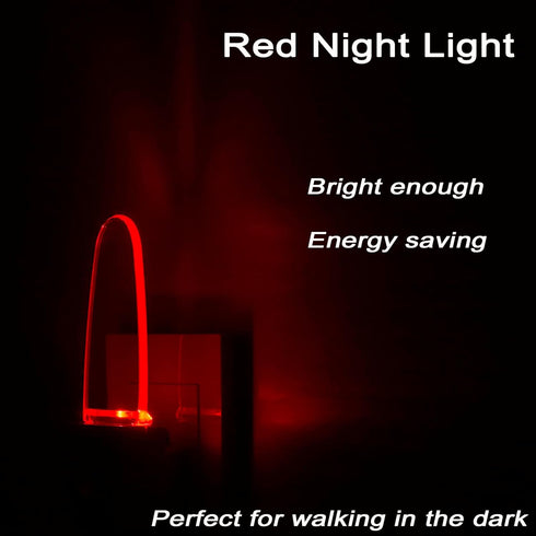 2 Pack GREENIC Red Plug in LED Night Light Dusk to Dawn Sensor for Bedroom, Bathroom, Kitchen, Hallway