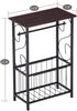Volowoo Decorative Bathroom Table,Side Table Toilet Paper Storage Table Stand Shelf Wooden Top Restroom Toiletry Items