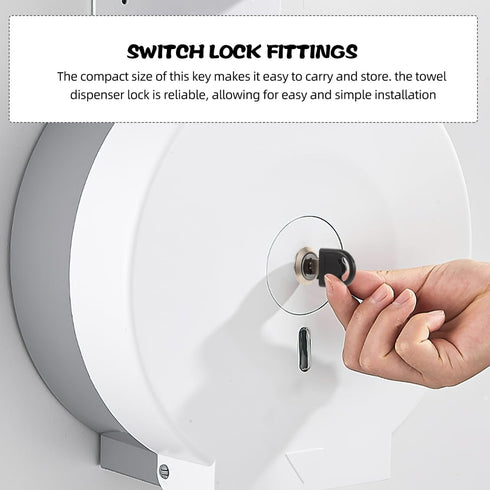 Set Commercial Stainless Steel Lock and Key for Roll Paper Towel Dispenser and Toilet Paper Dispenser Replacement