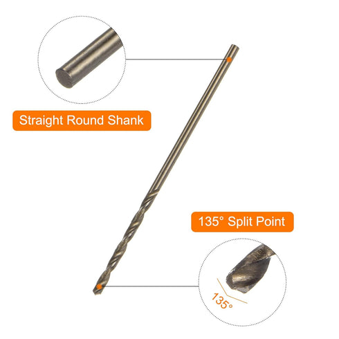 10pcs M35 High Speed Steel Cobalt Jobber Drill Bits 1.3mm / 0.051" HSS Twist Tool for Stainless Steel Copper Wood