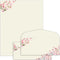 50Pcs Cherry Blossoms Letterhead with Envelopes Floral Cherry Blossoms Computer Paper Pink