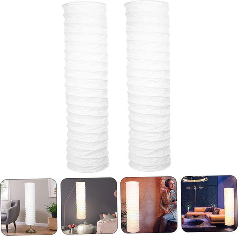 2pcs VALICLUD Elegant Paper Floor Lamp Shade for Decor Aesthetic Farmhouse Style Lamp