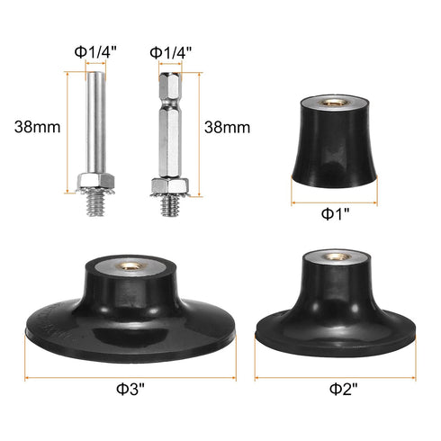 3 Pack 1" 2" 3" 1/4" HARFINGTON Disc Pad Holder Quick Change Discs Shank Holder Mandrel for Die Grinder Sanding