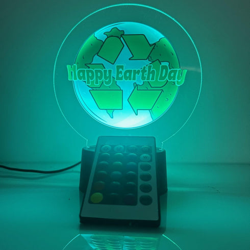 16 MIRROR MANIA Happy Earth Day Globe LED Night Light Table Lamp Featuring Color Changing Options - Custom Gift