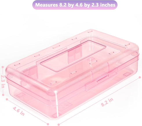 Pencil Box, Large Capacity Pencil Case, Plastic Pencil Boxs for Kids Girls Boys Adults, Hard Crayon Box Storage with Snap-Tight Lid for School Office Supplies