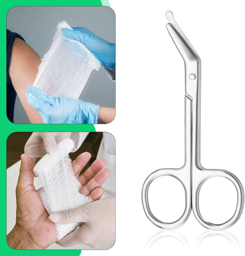 YBEATY 2 Pcs Ostomy Scissors Stainless Steel Curved Scissors Urothrostomy Surgical Nursing Bandage Supplies for Doctors