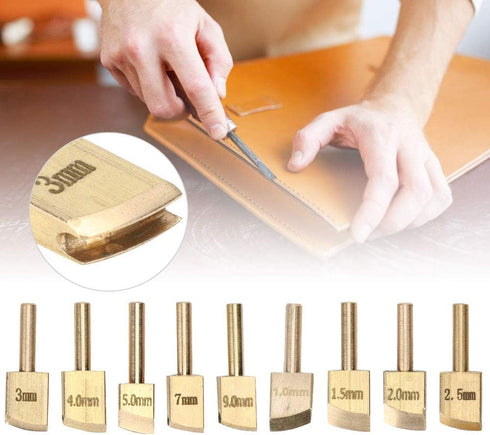HEEPDD 9Pcs Leather Soldering Tips, Electric Soldering Iron Head Set, Brass Tips from 1mm to 9mm