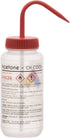 EISCO 2PK Wash Bottle for Acetone, 500ml, Labeled with Color Coded Chemical & Safety Information