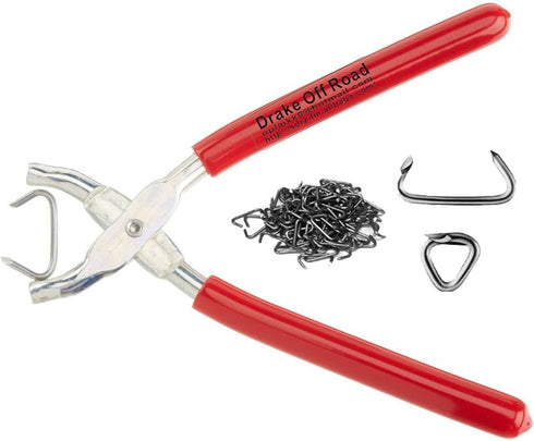 WATERCARBON Tools126 Auto Parts Industries Straight Hog Ring Upholstery Installation Kit Pliers Seat Cover Upholstery Hog Rings pack-100-Piece Ring Set by Drake Off Road