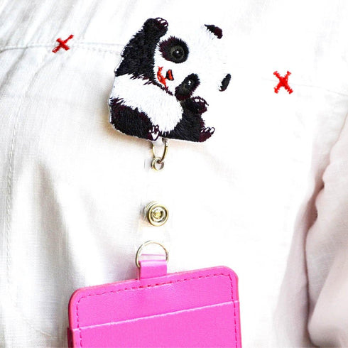 Panda Retractable ID Badge Reel with Alligator Clip - 24 inch Retractable Cord