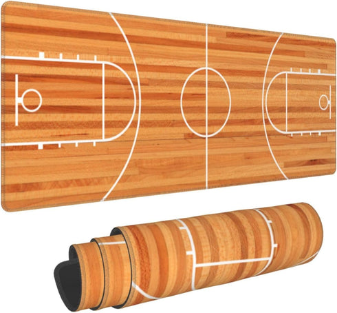 Basketball Gaming Mouse Pad XL, Large Non-Slip Rubber Mousepad, Stitched Edges, Long Extended Mouse Pad, 31.5'' X 11.8''