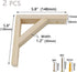 2 5.8"x5.8" Dnyta Pcs Wall Mount Wood Shelf Brackets, Natural Solid Wood Bracket Pendant Light Lamp Hanging Bracket DIY