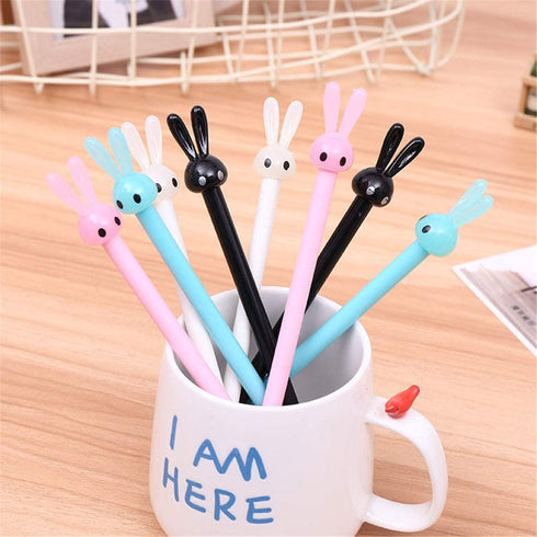 Yansanido 24 Pcs Cat Shape Rolling Ball Pen, 0.5 mm Black Ink Gel Pen for School Supplies