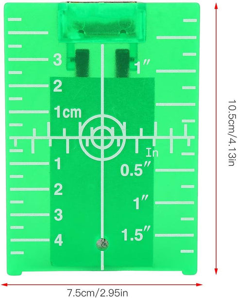 Laser Level Target Plate, Double Scale Cross Line Laser Level Meter with Foldable Magnetic Floor Target Card (Green)