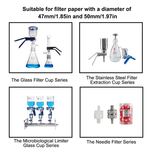 BE-TOOL 50pcs 47mm, 0.22m, PM10 Glass Fibre Microporous Filter Membrane, Diameter Aperture Air Membrane Filters for TPS