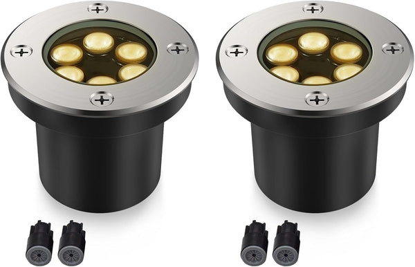 JESLED Outdoor Landscape Lights, 6W LED In Ground Well Lights, 12V 24V