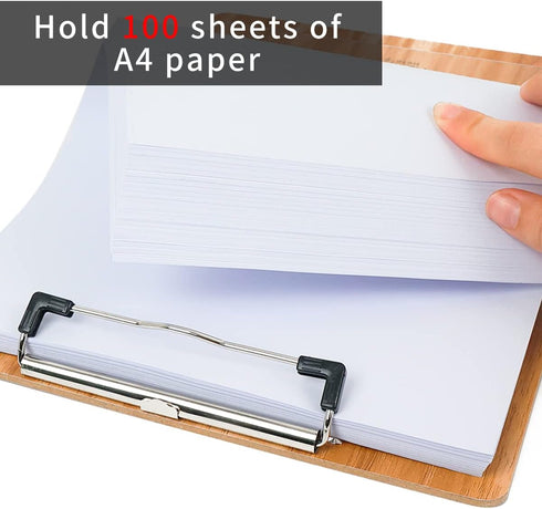 HUAJIE 10 Pack Clipboards, Wooden Clipboards Hardboard with Low Profile Clip, Standard A4 Letter Size Wood Clip Boards
