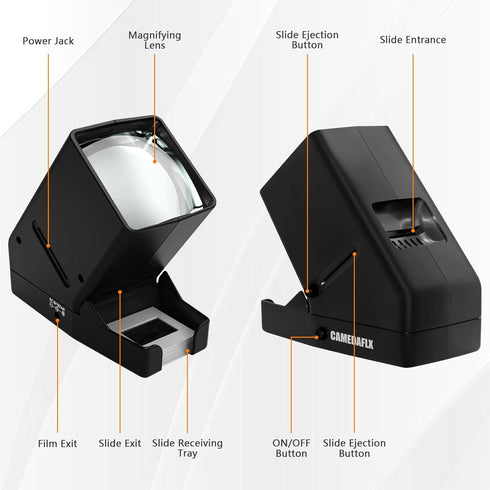 CAMEDAFLX SV-3 35mm 3X 35mm Slide & Film Viewer-Slide Viewer with Magnification and LED-Lighted Viewing for Slides