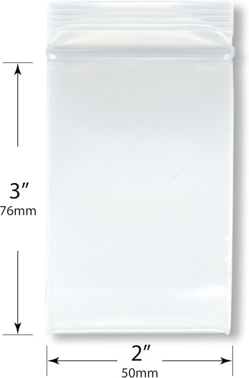 Plymor 2" x 3" (Pack of 200), 6 Mil Industrial Duty Zipper Reclosable Plastic Bags by Plymor