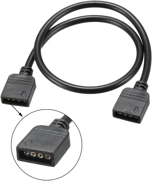 4 5050 3528 30cm 2Pcs uxcell RGB Splitter Cable Female to Female Pin Extension Connector Cord Wire for LED Light Strips