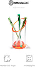 OfficeGoods Acrylic Pen & Pencil Holder, Modern Desk Organizer, 5.25” H x 2.5” W, Neon Red