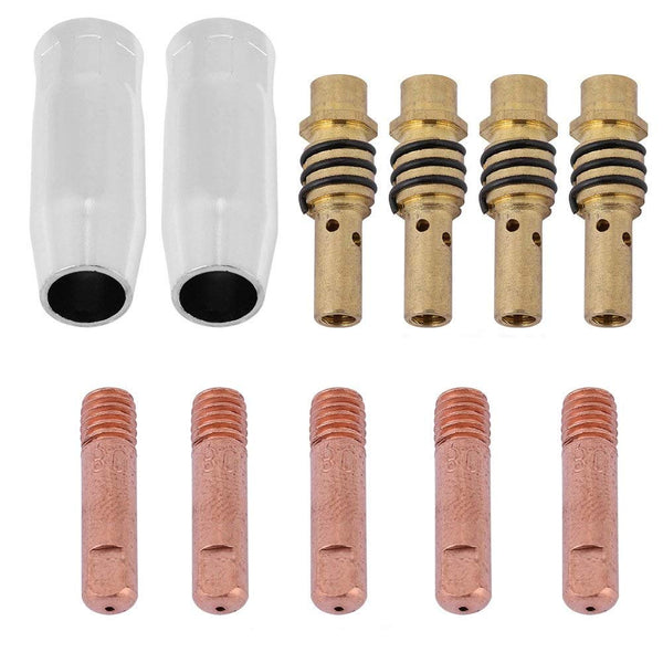 11 Pcs Welder Replacement Parts Welding Torch Contact Tip, 15Ak Contact Nozzle Tip Holder Kit