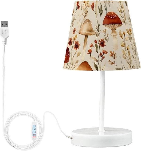 ALAZA Bedside Lamp Mushroom Forest Autumn Table Lamp for Bedroom Desk Lamp