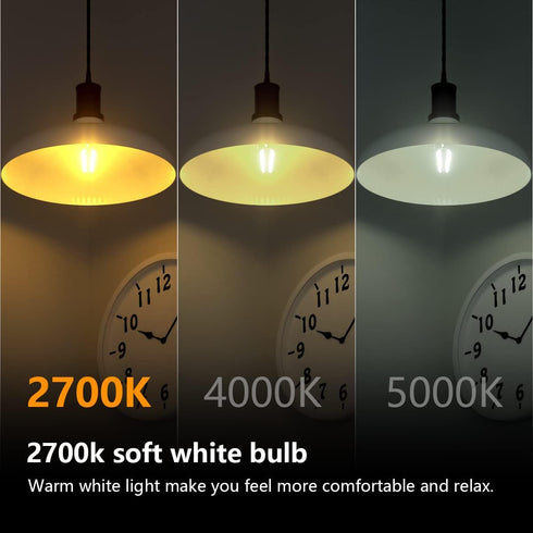 LED Edison Light Bulbs, 4W G45 Non-Dimmable, 2700K Warm White, 40W Equivalent for Tiffany Lamp, Pendant Light, 6 Packs