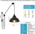 KOLAKODLUX Ma625 Plug in Pendant Light Fixtures Hanging Lamp Shades Hanging Light with Plug in Cord Black Light Corner