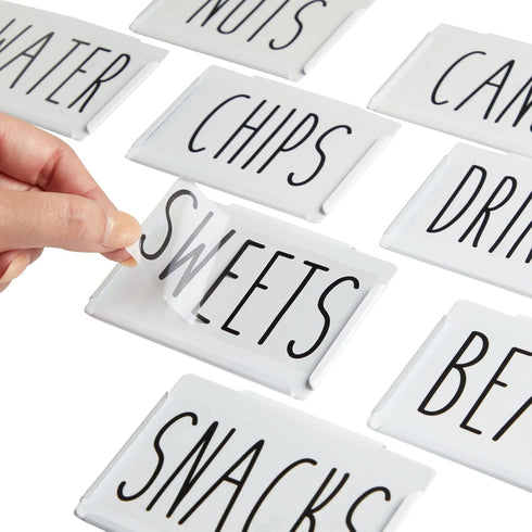 Talented Kitchen 8-Piece Metal Basket Labels Clip On Holders with 40 White Labels for Storage Bins