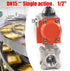 YIYIBYUS 1/2" Three-piece Pneumatic Ball Single-Acting Pneumatic Air Actuated Ball Valve Stainless Steel for Automatic