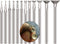 12 Pcs Bowl Shape Diamond Burr Set, 3/32'' Shank Stone Carving Sets for Rotary Tools, Includes Dremel