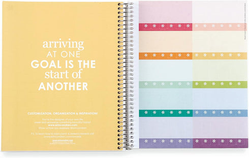 Erin Condren 8.5" X 11" Wildflowers Spiral Bound Coiled Notebook - 160 Lined Pages, 80 Lb Thick Paper, Stickers Included