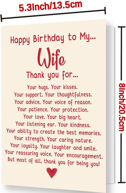BENNLOOS Funny Birthday Card for Wife, Romantic Birthday Card from Husband, Sweet Wife Birthday Gift Ideas for Women