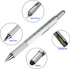 Multi-word 6 in 1 Multi Function Tool Ballpoint Pen, Ruler, Screwdriver, Touch-Screen Pen (3 PCS, Silver)