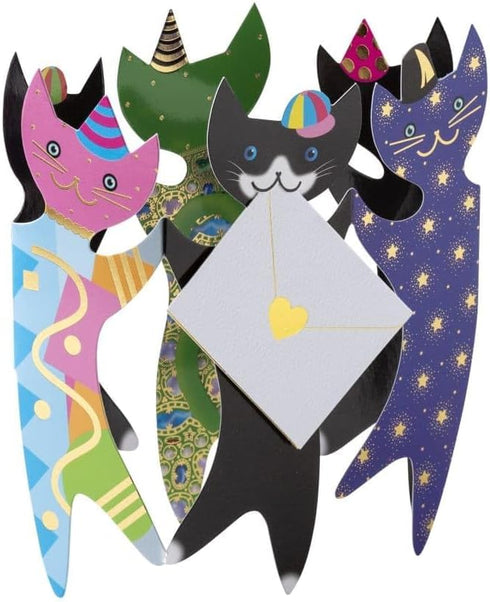NIQUEA.D Cats with Party Hats Blank Card