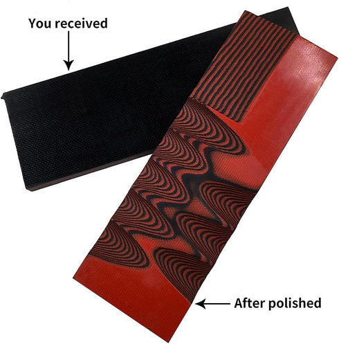 Cool Hand 2 pcs G10 Knife Handle Scales Slabs Custom DIY Tool Material for Knives Making Blanks Blades, Red/Black, KHM-G10-6 by Cool Hand