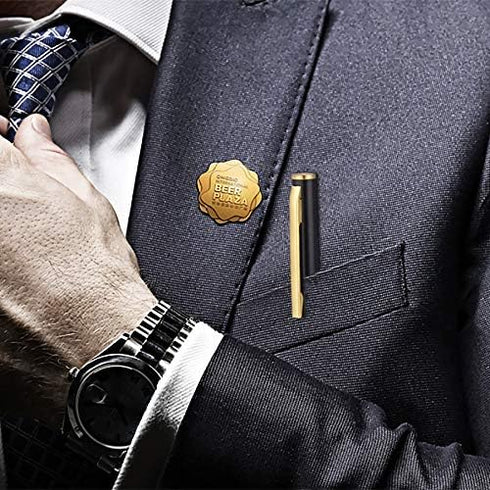 Unibene 6 Pack Slim Gold Ballpoint Pens - Matte Black and Gold Metallic, 1.0mm Medium Point with 6 Refills
